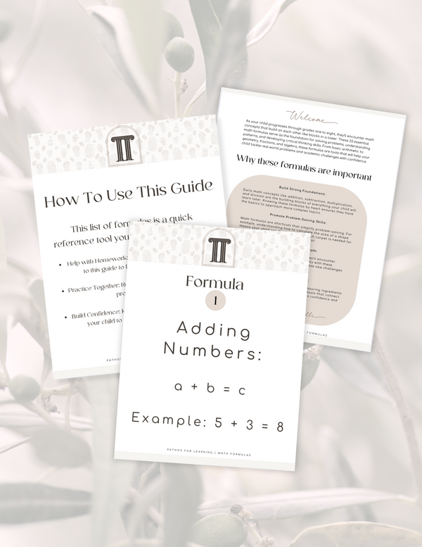 *FREE* 33 Essential Math Formulas For Your Child